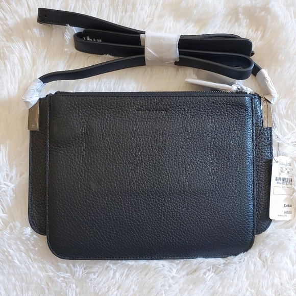 NWT Time's Arrow Mini Trilogy Crossbody Leather Bag - Black/Silver - Picture 2 of 9